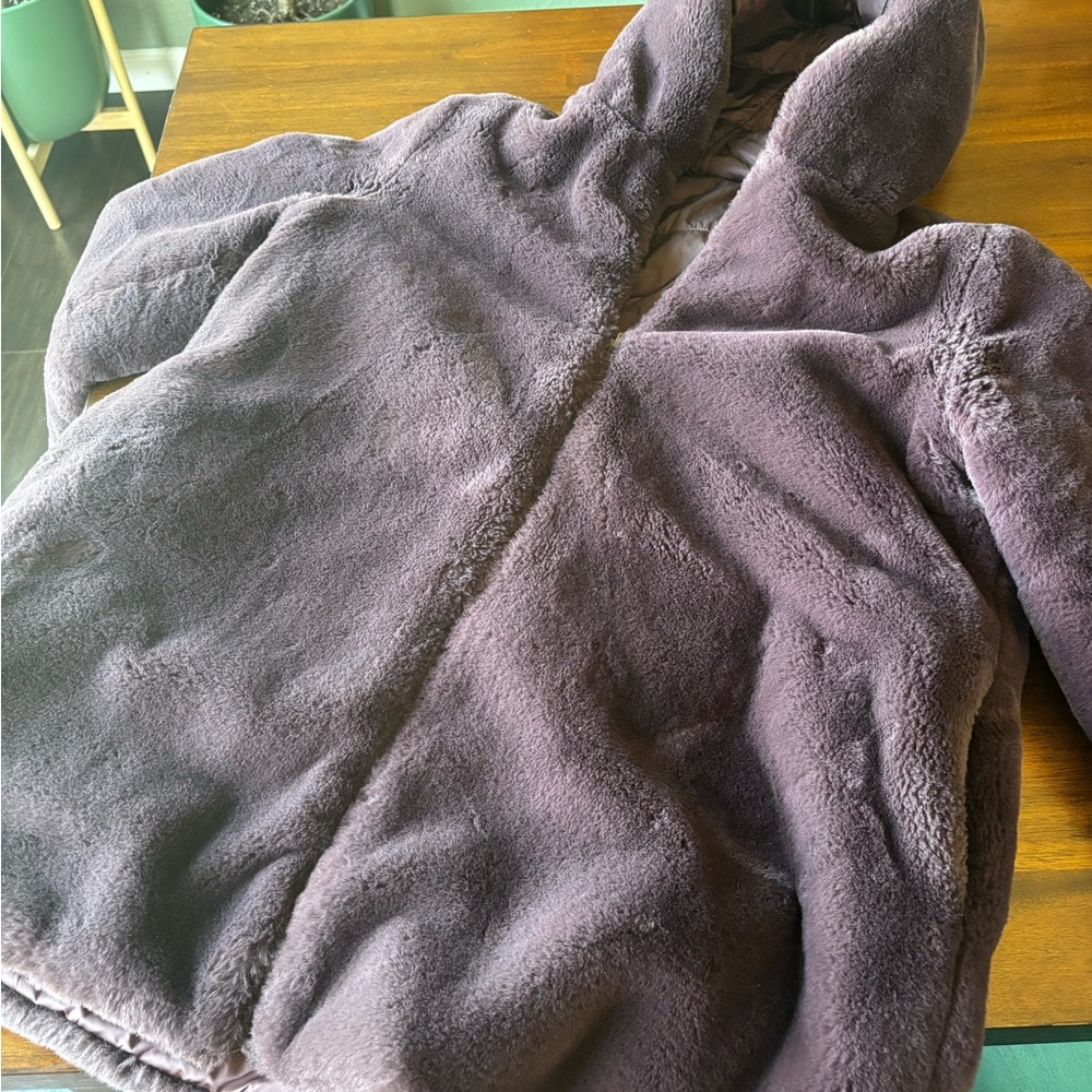 Save the Duck Bridget Reversible Faux Fur Jacket in Plum-large